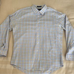Nordstrom Light Blue and Soft Yellow Plaid Shirt